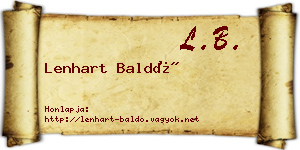 Lenhart Baldó névjegykártya